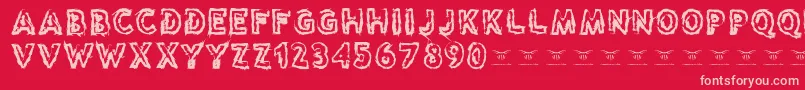 Reasontoseeevil Font – Pink Fonts on Red Background