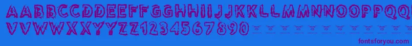 Reasontoseeevil Font – Purple Fonts on Blue Background