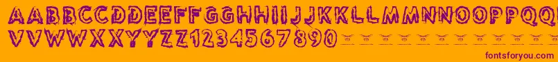 Reasontoseeevil Font – Purple Fonts on Orange Background