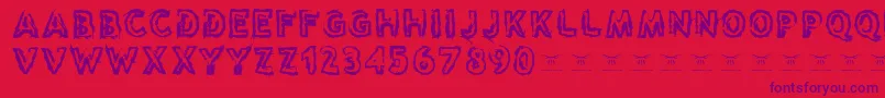 Reasontoseeevil Font – Purple Fonts on Red Background