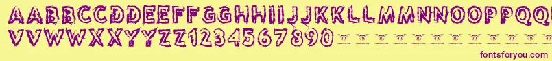 Reasontoseeevil Font – Purple Fonts on Yellow Background