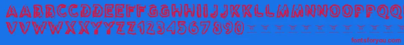 Reasontoseeevil Font – Red Fonts on Blue Background