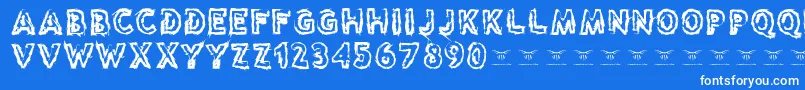 Reasontoseeevil Font – White Fonts on Blue Background