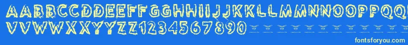 Reasontoseeevil Font – Yellow Fonts on Blue Background