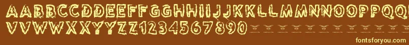 Reasontoseeevil Font – Yellow Fonts on Brown Background