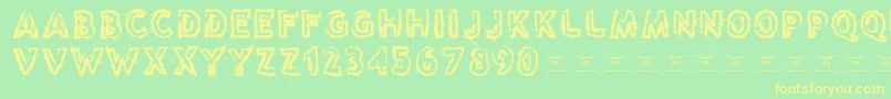 Reasontoseeevil Font – Yellow Fonts on Green Background