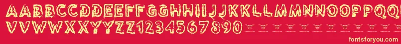 Reasontoseeevil Font – Yellow Fonts on Red Background