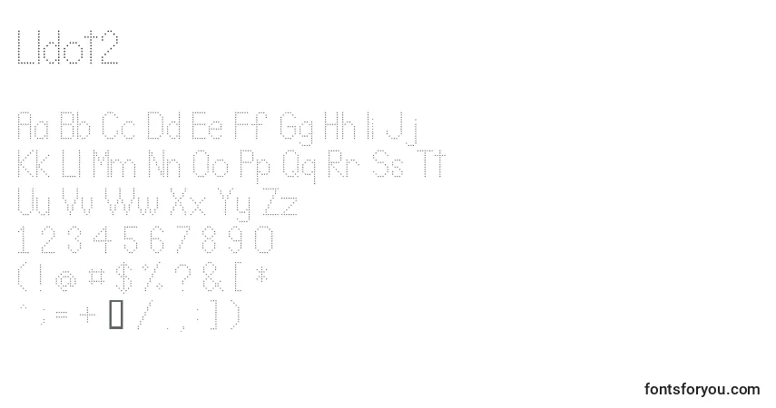 Schriftart Lldot2 – Alphabet, Zahlen, spezielle Symbole