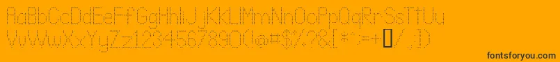 Lldot2-Schriftart – Schwarze Schriften auf orangefarbenem Hintergrund