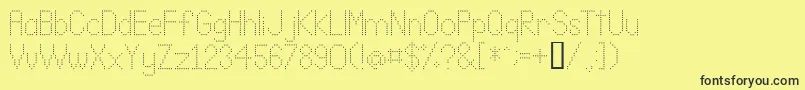 Lldot2 Font – Black Fonts on Yellow Background