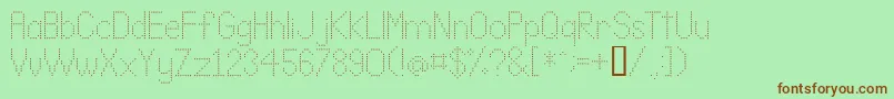 Lldot2-fontti – ruskeat fontit vihreällä taustalla