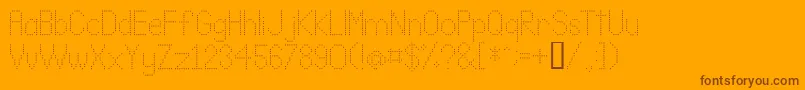 Lldot2 Font – Brown Fonts on Orange Background