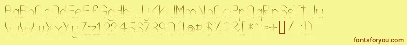 Lldot2 Font – Brown Fonts on Yellow Background