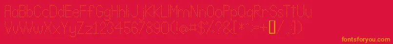 Lldot2-Schriftart – Orangefarbene Schriften auf rotem Hintergrund
