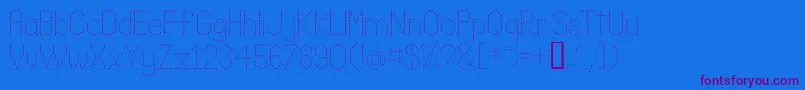 Czcionka Lldot2 – fioletowe czcionki na niebieskim tle