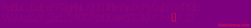 Lldot2-fontti – punaiset fontit violetilla taustalla