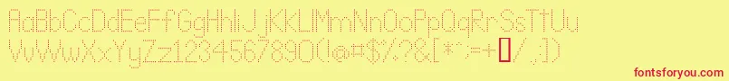 Lldot2-Schriftart – Rote Schriften auf gelbem Hintergrund
