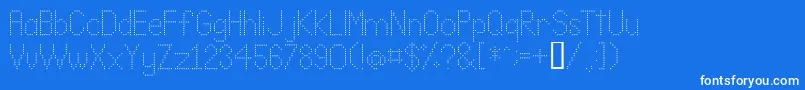 Lldot2-Schriftart – Weiße Schriften auf blauem Hintergrund