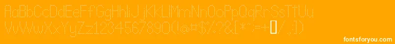 Lldot2-Schriftart – Weiße Schriften auf orangefarbenem Hintergrund