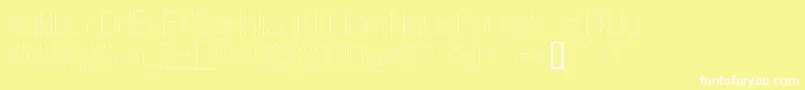 Lldot2-fontti – valkoiset fontit keltaisella taustalla