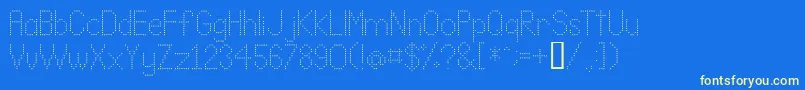 Lldot2-fontti – keltaiset fontit sinisellä taustalla