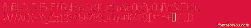 Lldot2-fontti – keltaiset fontit punaisella taustalla