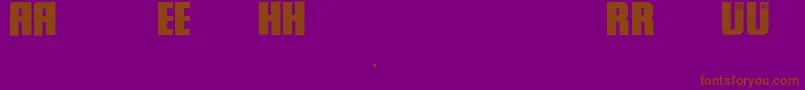 Rehau-Schriftart – Braune Schriften auf violettem Hintergrund