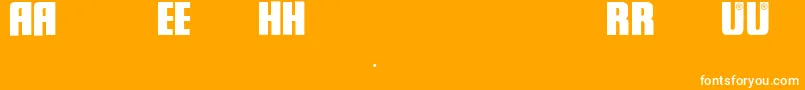 Rehau Font – White Fonts on Orange Background