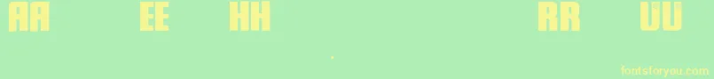 Rehau Font – Yellow Fonts on Green Background
