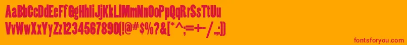 フォントCoppercanyonnf – オレンジの背景に赤い文字