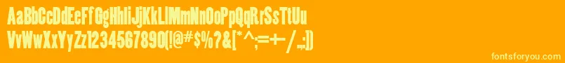Czcionka Coppercanyonnf – żółte czcionki na pomarańczowym tle