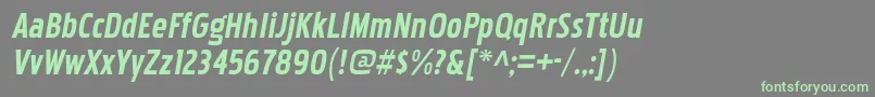 Шрифт PakenhamcdrgBolditalic – зелёные шрифты на сером фоне