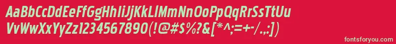 PakenhamcdrgBolditalic Font – Green Fonts on Red Background