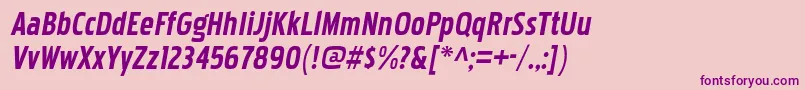 Czcionka PakenhamcdrgBolditalic – fioletowe czcionki na różowym tle