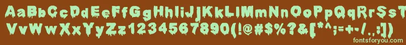 DarahThunderpandaErc Font – Green Fonts on Brown Background