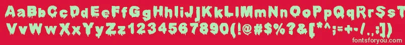 DarahThunderpandaErc Font – Green Fonts on Red Background