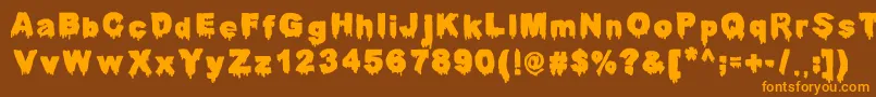 DarahThunderpandaErc Font – Orange Fonts on Brown Background