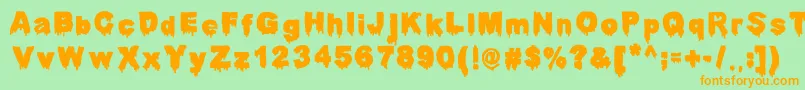 DarahThunderpandaErc Font – Orange Fonts on Green Background