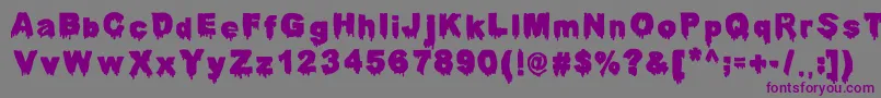 フォントDarahThunderpandaErc – 紫色のフォント、灰色の背景