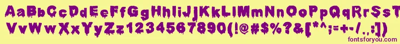 DarahThunderpandaErc Font – Purple Fonts on Yellow Background