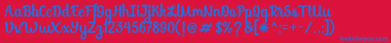 SoybeanutFree Font – Blue Fonts on Red Background