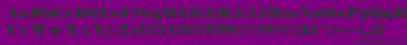 フォントBodidlybold – 紫の背景に黒い文字