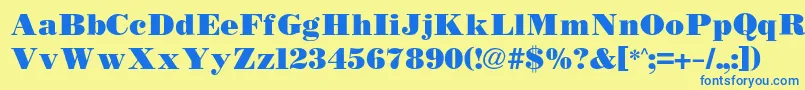 Czcionka Bodidlybold – niebieskie czcionki na żółtym tle