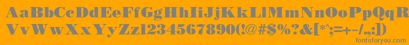 Bodidlybold-Schriftart – Graue Schriften auf orangefarbenem Hintergrund