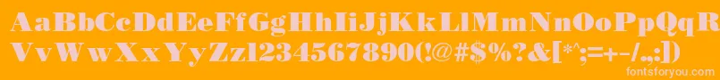 Bodidlybold-Schriftart – Rosa Schriften auf orangefarbenem Hintergrund