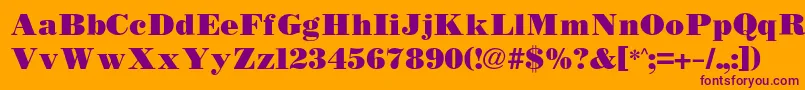 More about Bodidlybold Font Bodidlybold Font – Purple Fonts on Orange Background