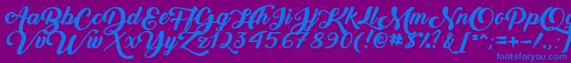 BackToBlackBoldDemo Font – Blue Fonts on Purple Background