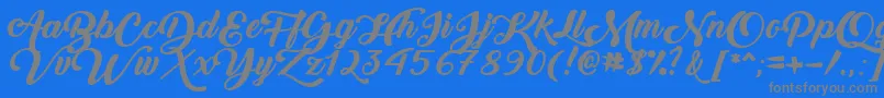 BackToBlackBoldDemo Font – Gray Fonts on Blue Background