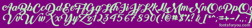 BackToBlackBoldDemo Font – Green Fonts on Purple Background