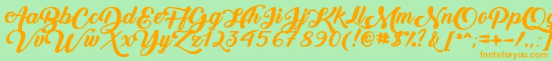 BackToBlackBoldDemo Font – Orange Fonts on Green Background